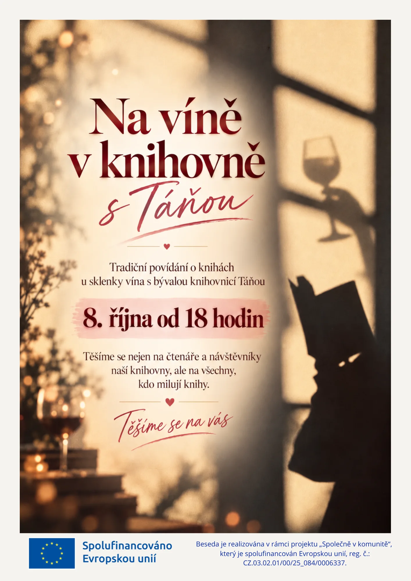 Plakát večera Na víně v knihovně