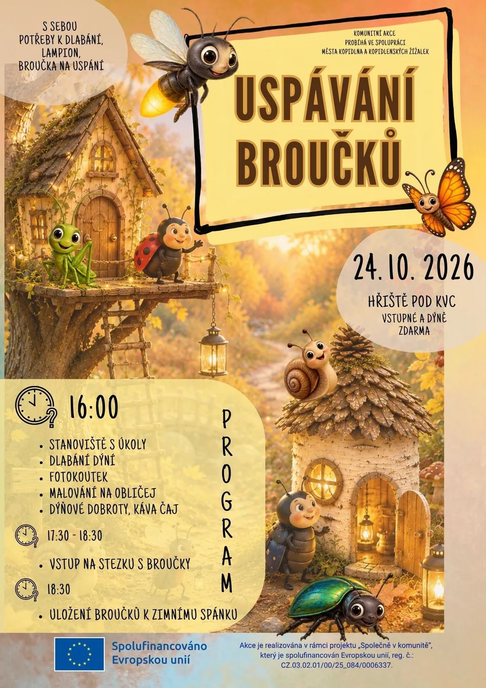 Plakát na Uspávání broučků (foto: web města Kopidlna)