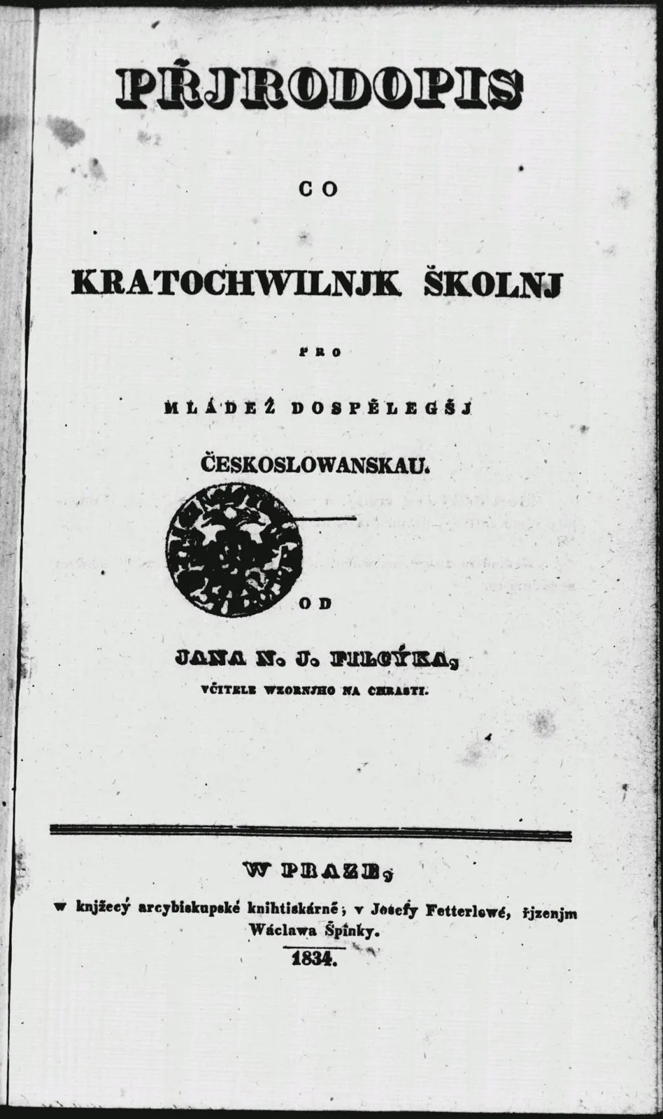 Přírodopis co kratochvilník školní (1834)