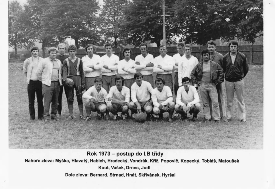 Mužstvo, které v roce 1973 postoupilo do I. B třídy